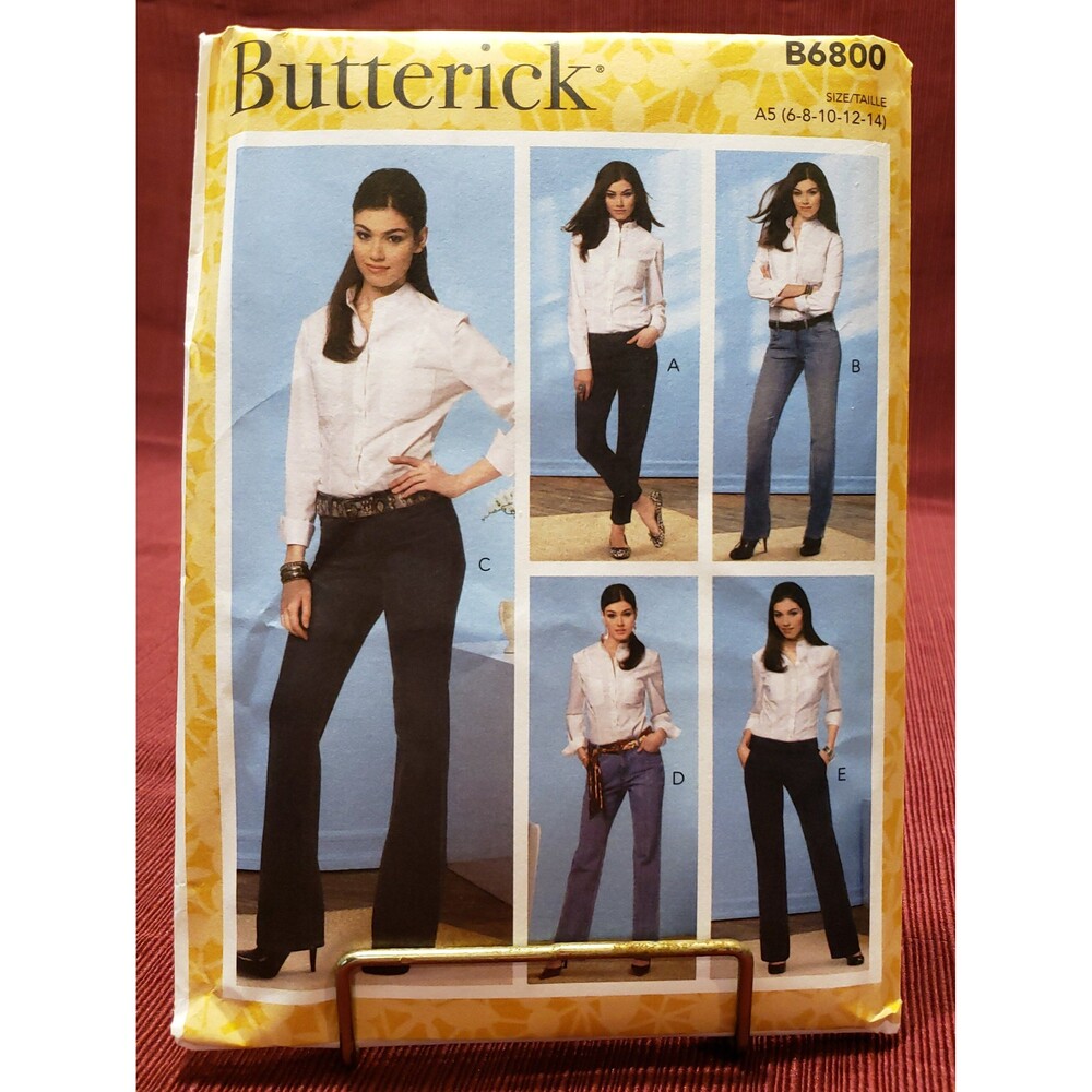 Misses Jeans And Trousers Sewing Pattern Butterick B6800 Size 6, 8, 10, 12, 14
